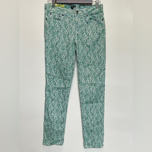 J. Crew Green Floral Print Matchstick jeans - Picture 8 of 9